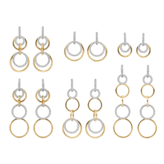 Multi Style Diamond Loop Earrings
