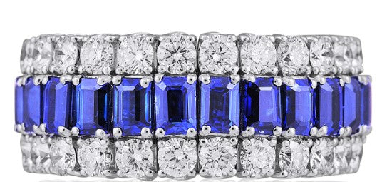 Xpandable Blue Sapphire & Diamond Band