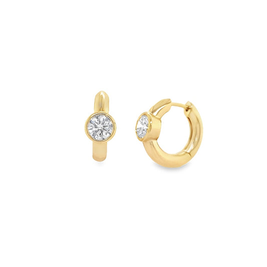 Diamond Bezel Hoop Earring