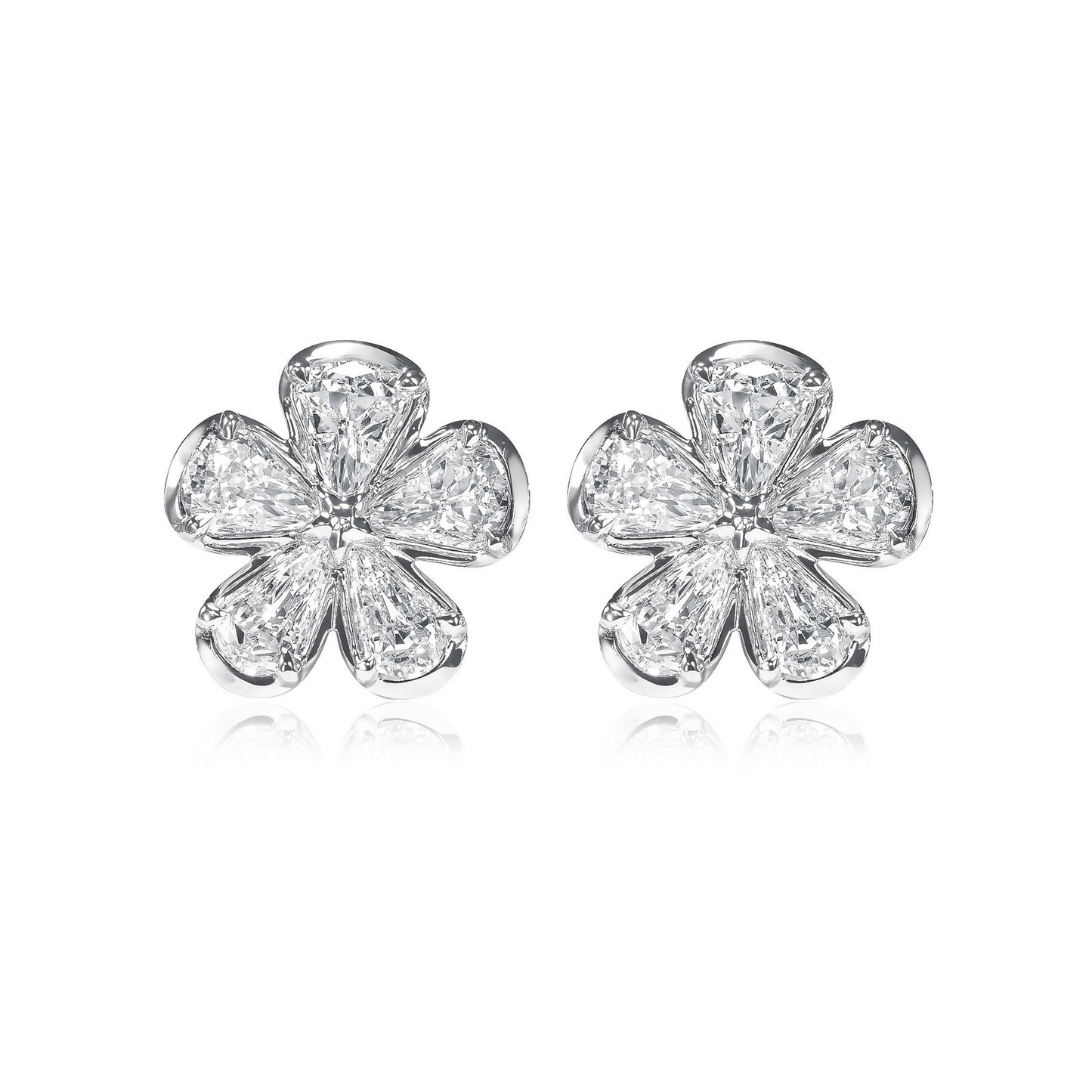 Diamond Flower Stud Earring