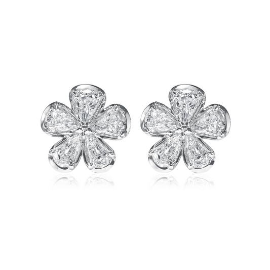 Diamond Flower Stud Earring