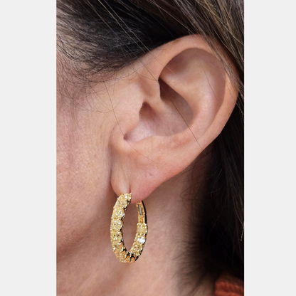 Yellow Diamond Hoop Earrings