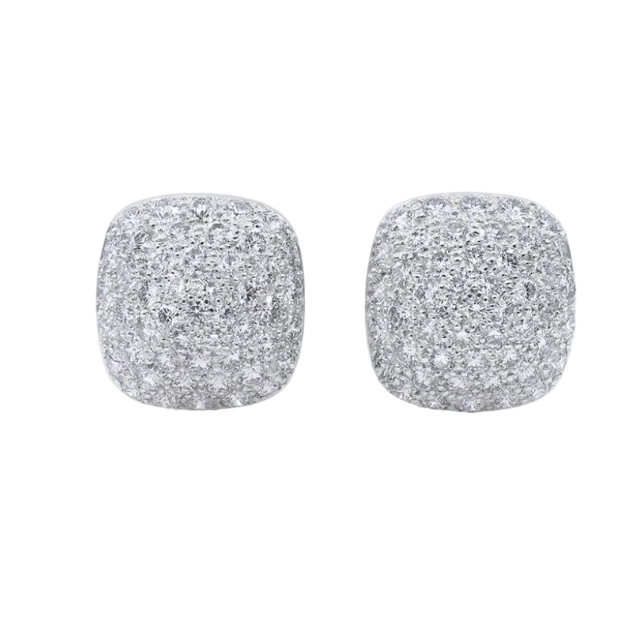 Large Square Diamond Earrings
