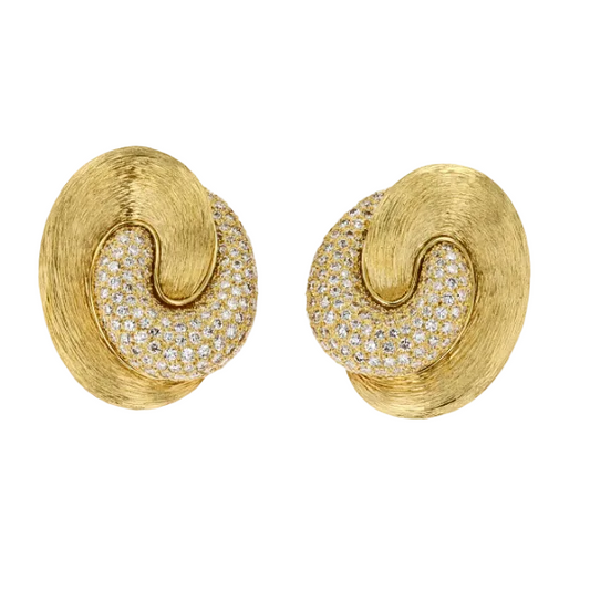 Pave Diamond Swirl Earrings
