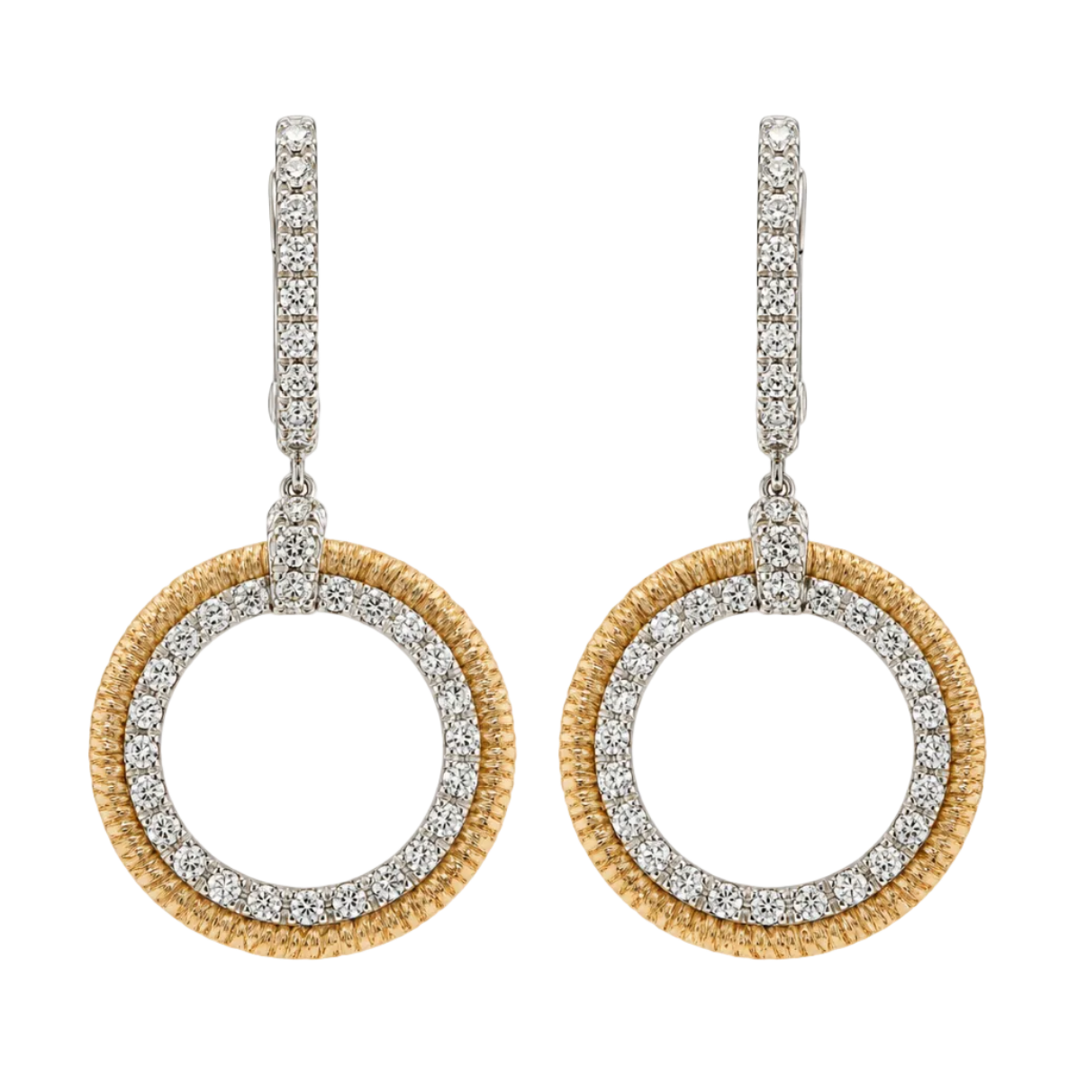 Gold Cable Diamond Earrings
