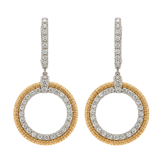 Gold Cable Diamond Earrings