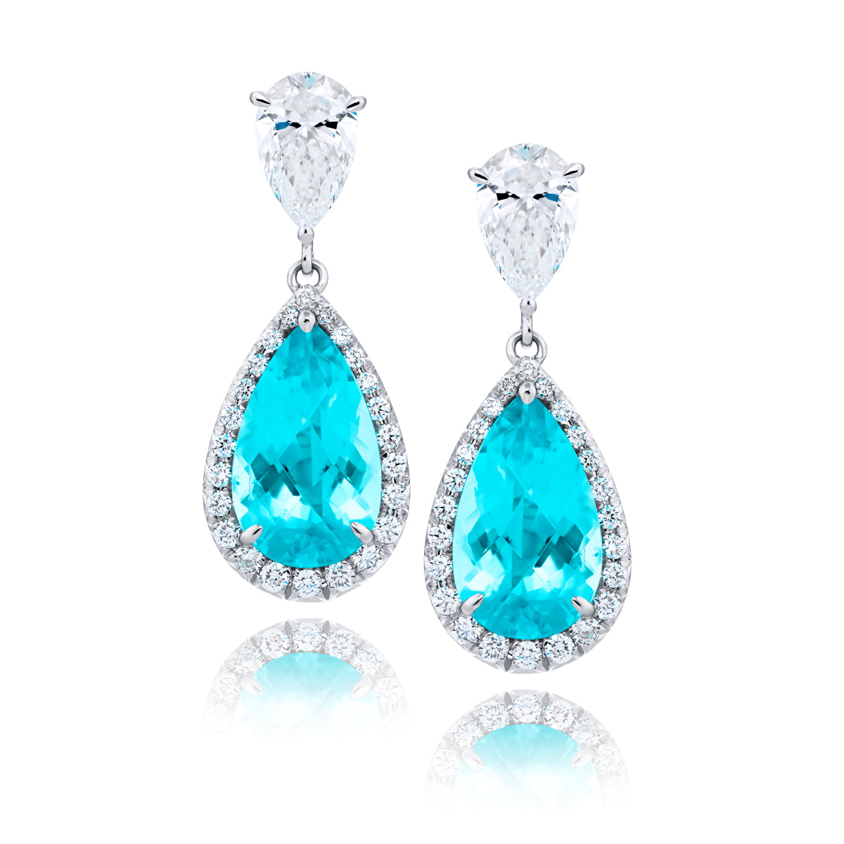 Paraiba Tourmaline & Diamond Earrings