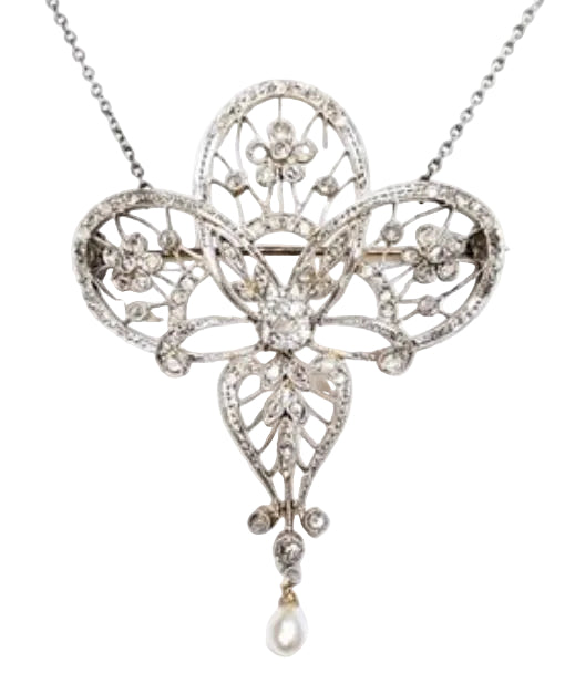 Rose Cut Diamond Brooch