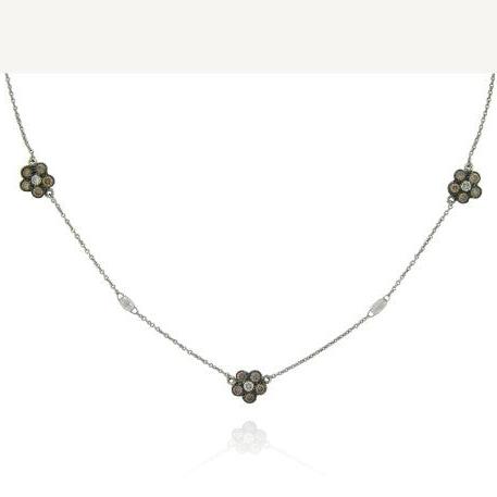 Diamond Flower Briolette Necklace