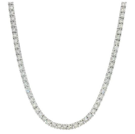 Round Brilliant Cut Diamond Tennis Necklace