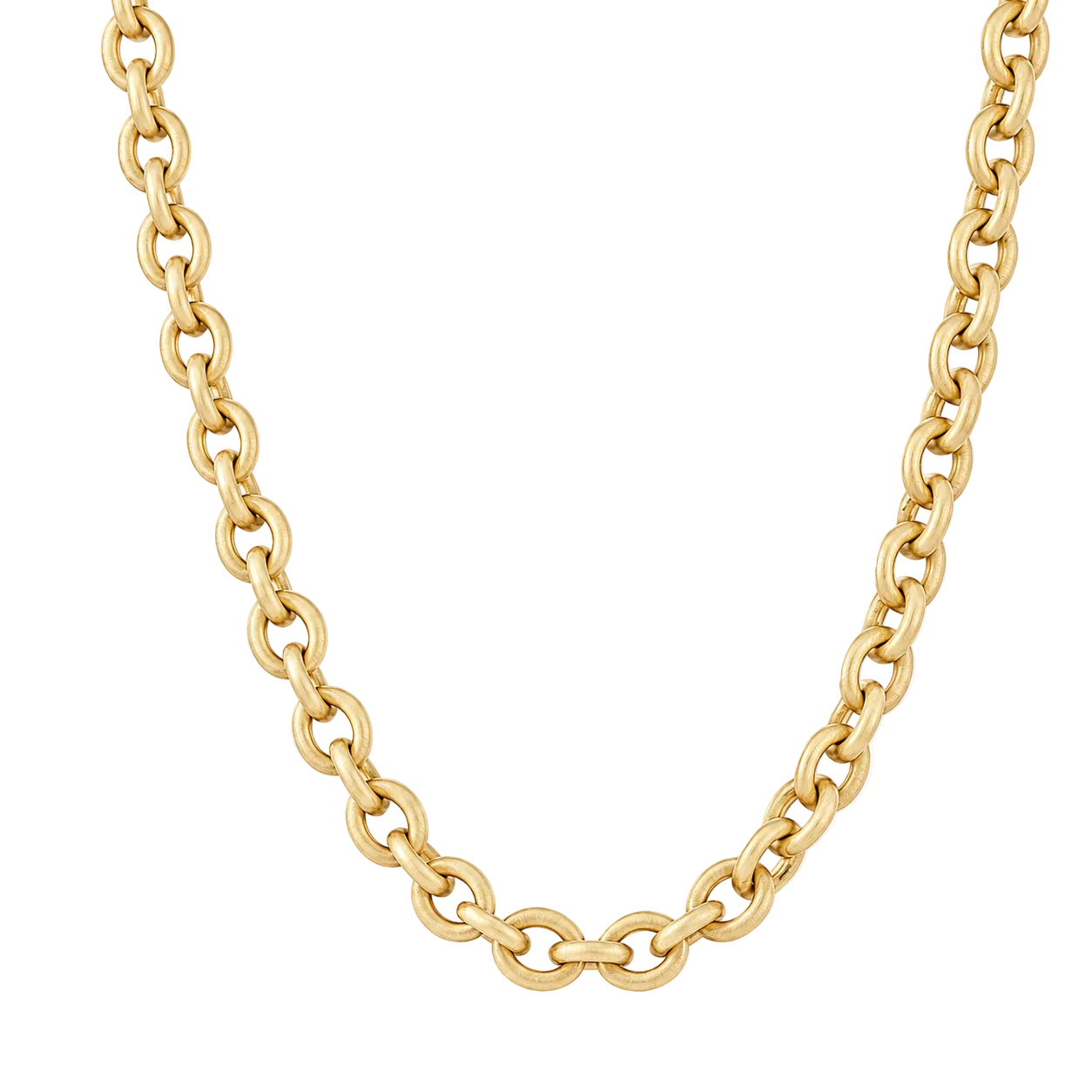 Gold Link Necklace & Diamond Lobster