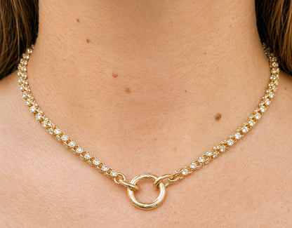 Double Sided Diamond Link Necklace