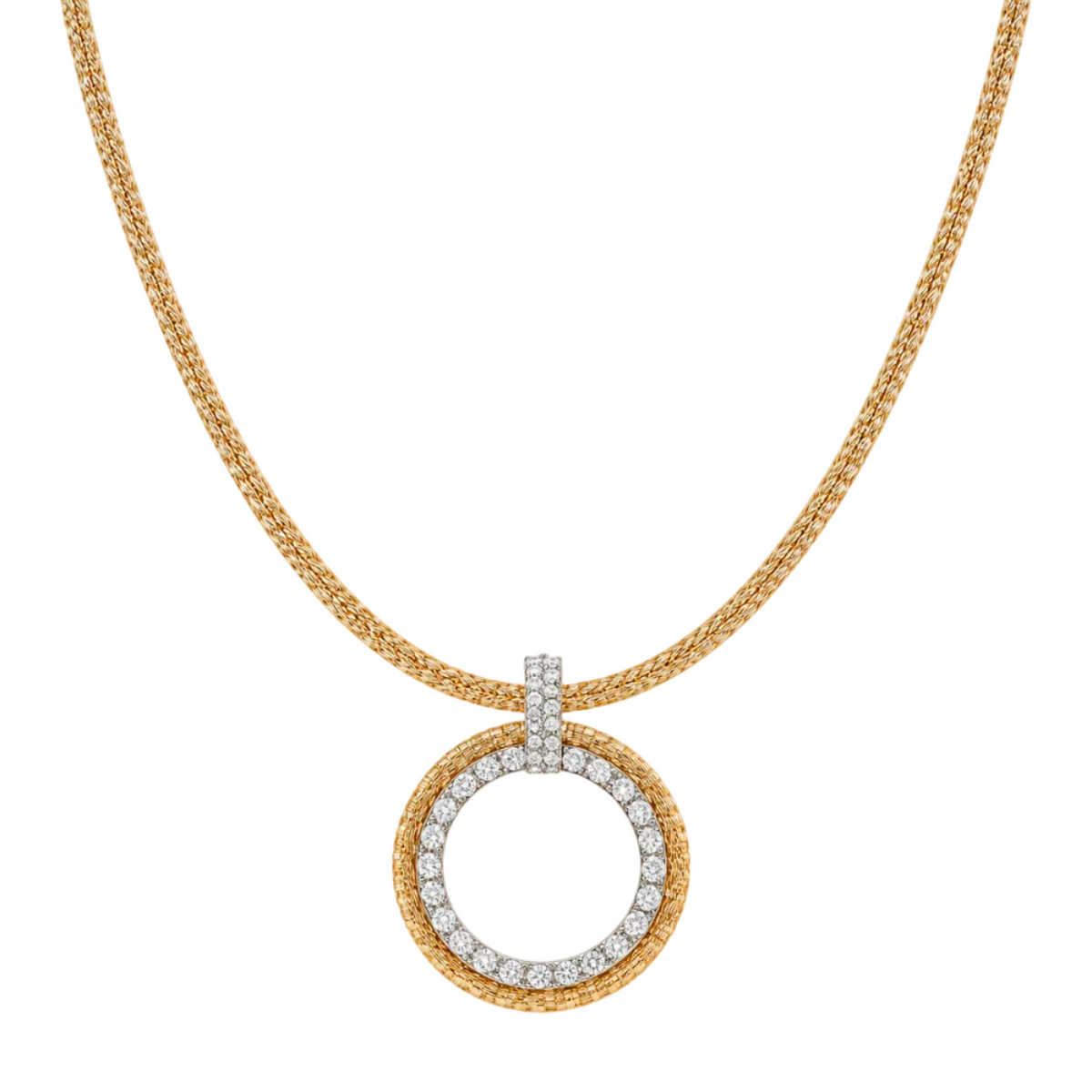 Gold Cable & Diamond Necklace