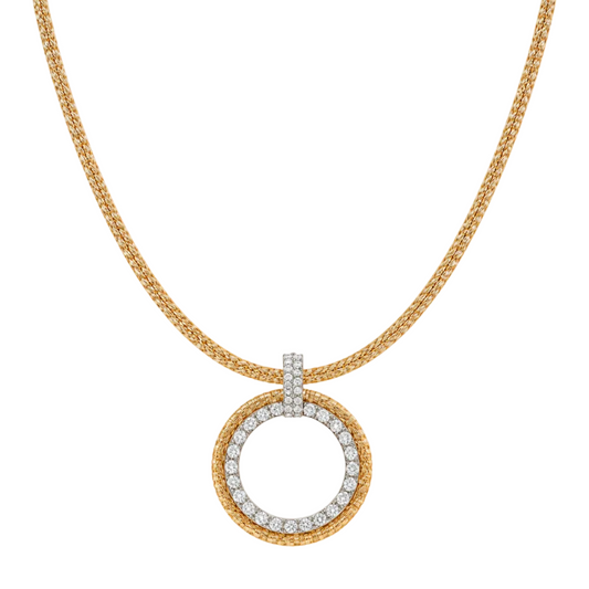 Gold Cable & Diamond Necklace