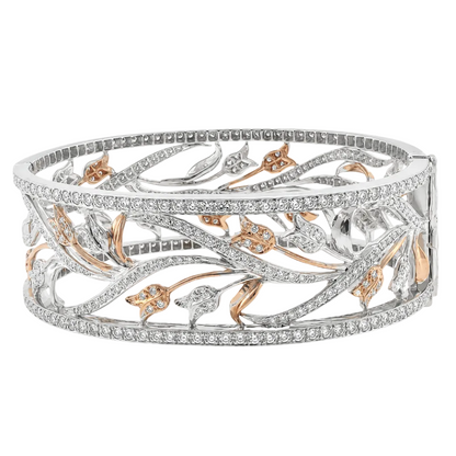Diamond Flower Bangle