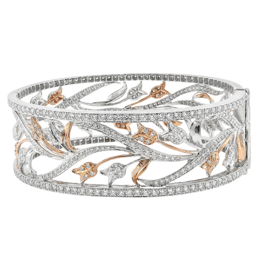 Diamond Flower Bangle