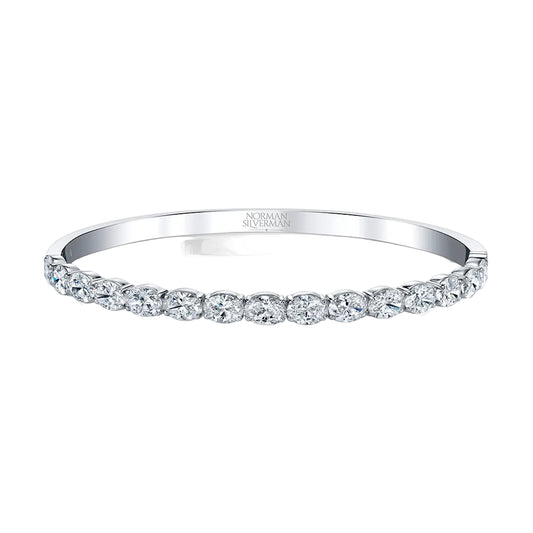 East-West Oval Diamond Bangle