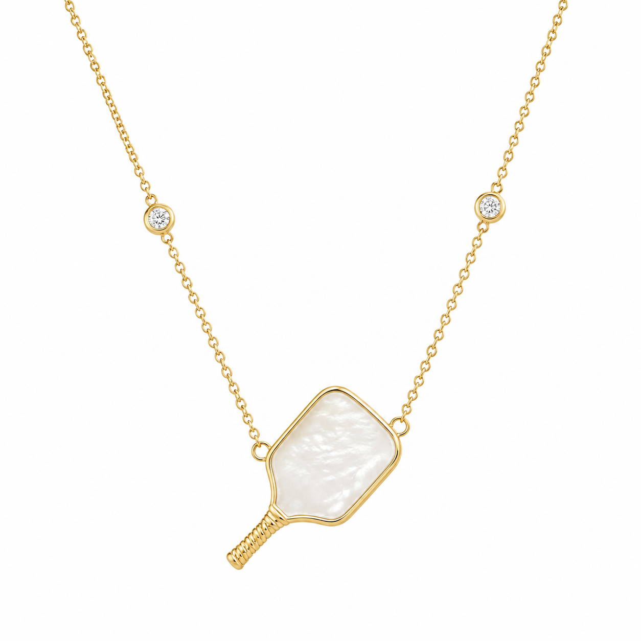 Mother of Pearl Pickleball Necklace