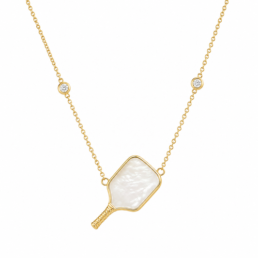 Mother of Pearl Pickleball Necklace