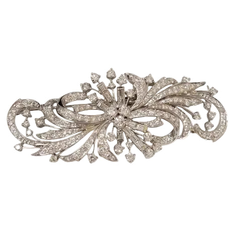 Diamond Scroll Brooch