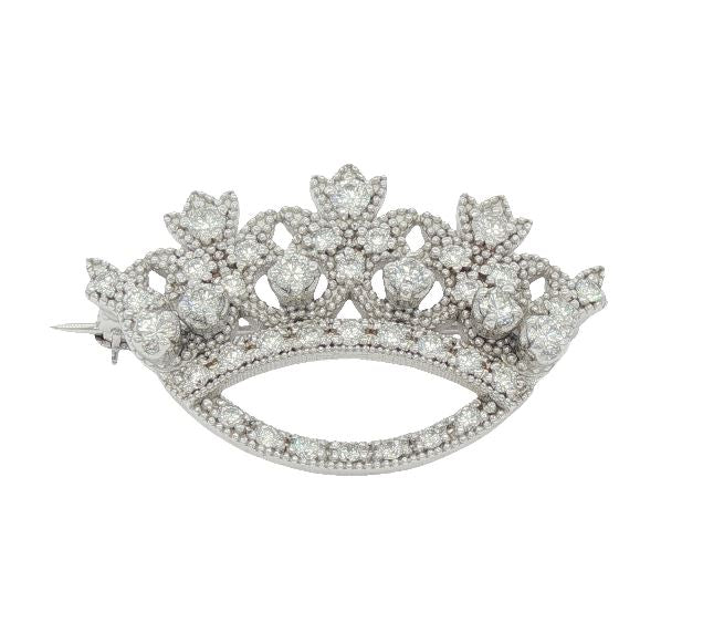 Diamond Crown Brooch