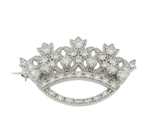 Diamond Crown Brooch