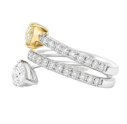 Pear Shape Fancy Yellow & Diamond Ring