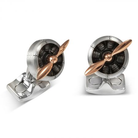 Aircraft Grade Aluminum Sopwith Propeller Cufflinks