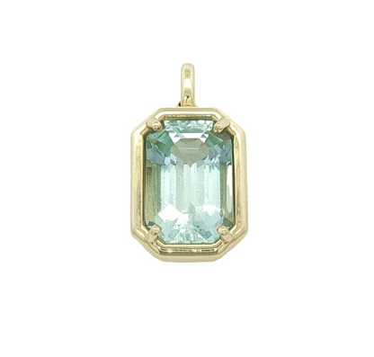 Emerald Cut Aquamarine Pendant