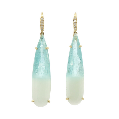 Pear Shape Bi-Color Aquamarine Earrings