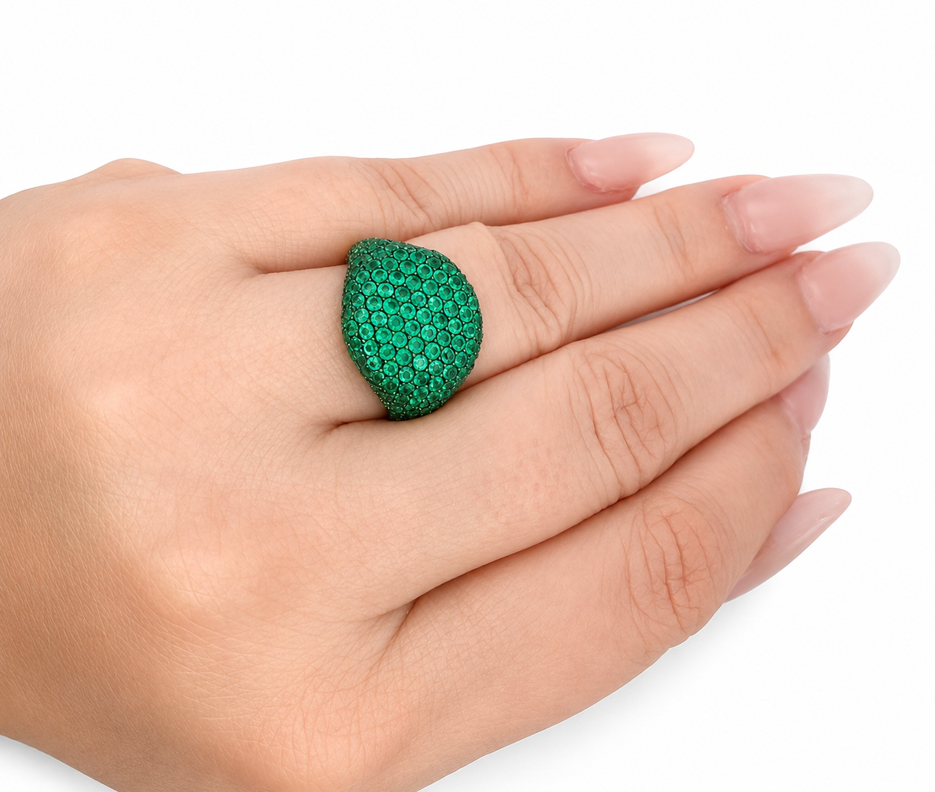 Emerald Pave Ring