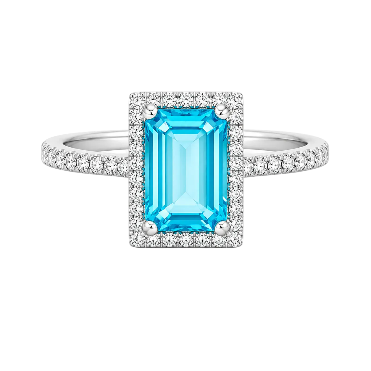 Blue Topaz & Diamond Ring