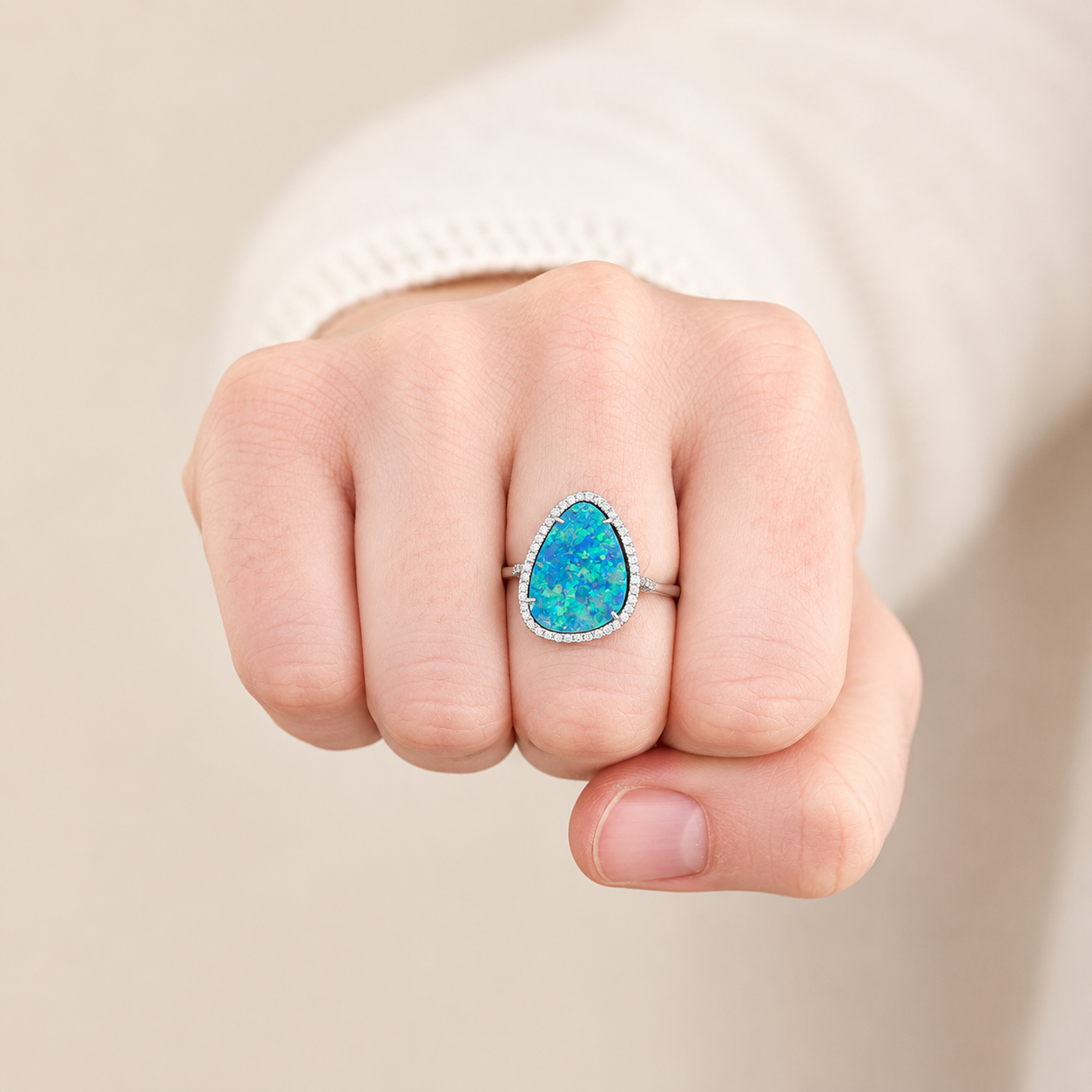 Opal & Diamond Ring