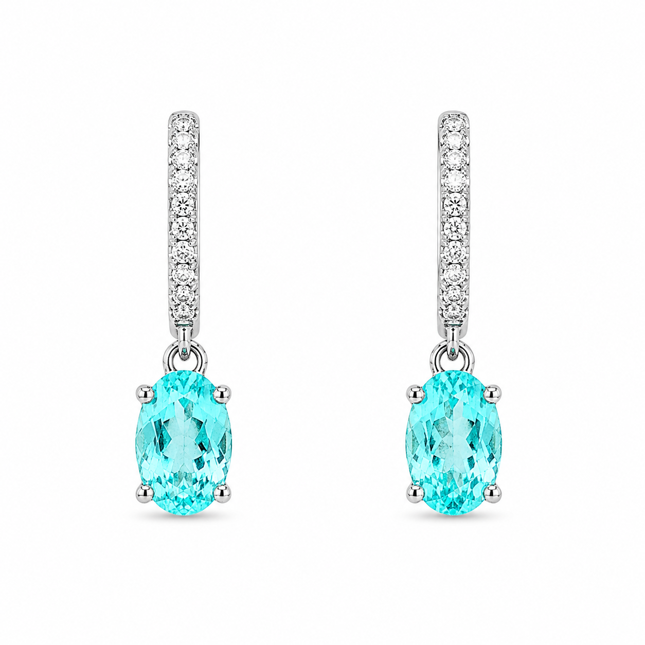 Mozambique Paraiba Tourmaline & Diamond Earrings