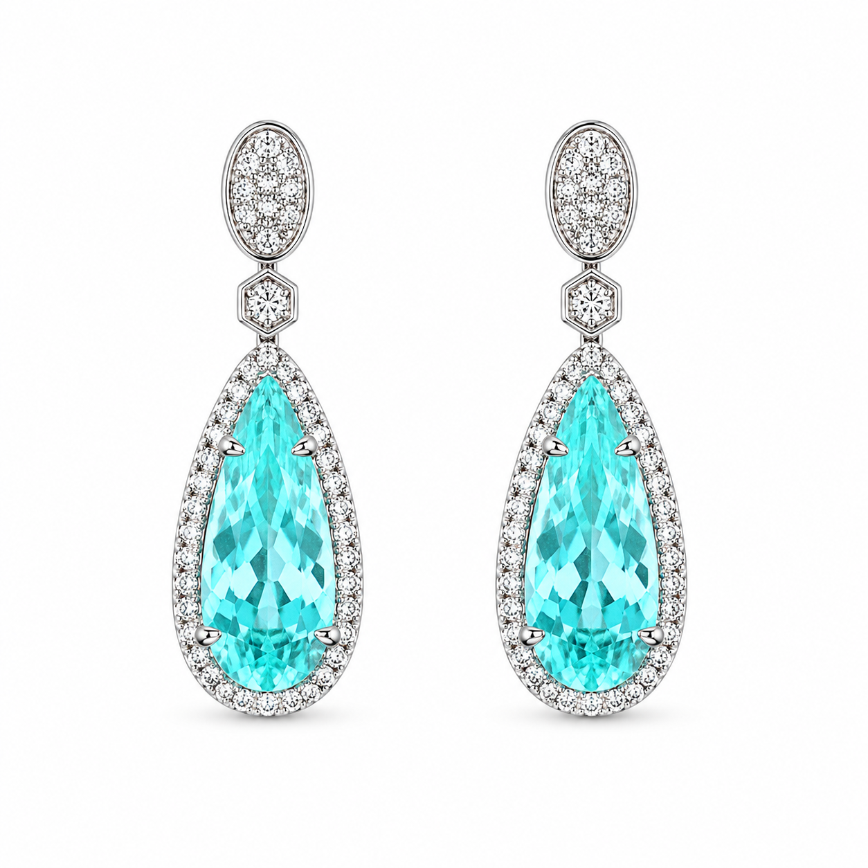 Paraiba Tourmaline Pear Shape Earrings