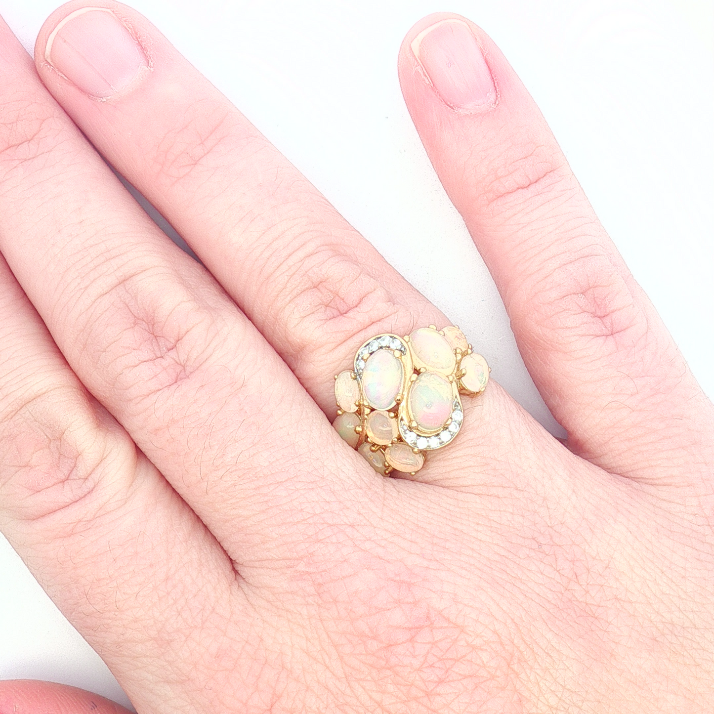 Opal Cluster Ring