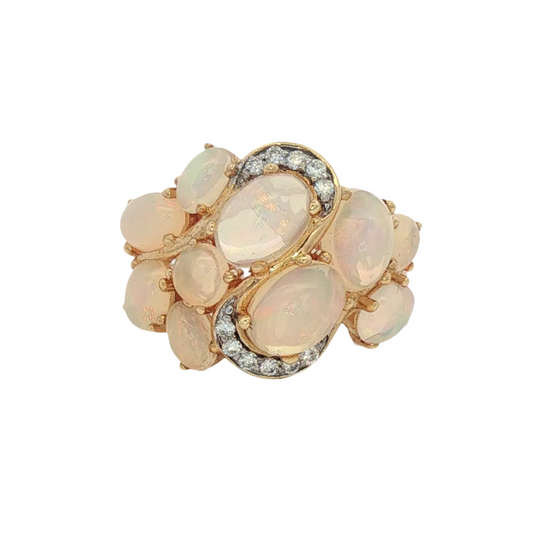 Opal Cluster Ring