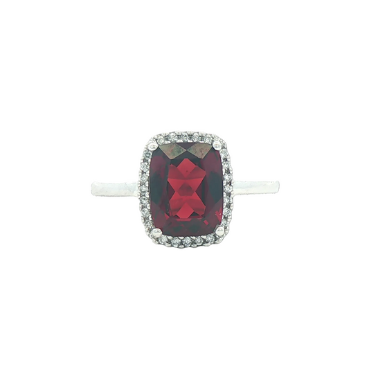 Garnet & Diamond Ring