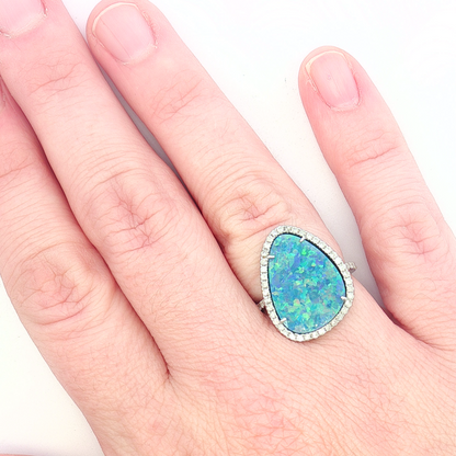 Opal & Diamond Ring