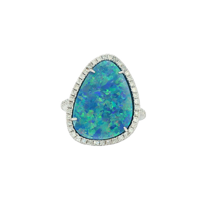 Opal & Diamond Ring