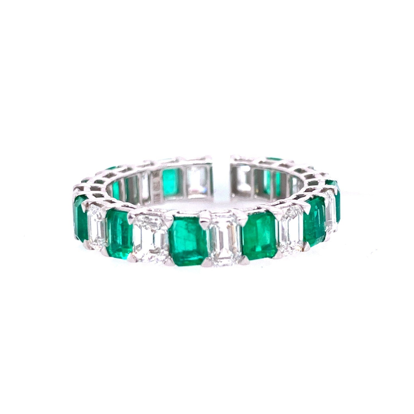 Emerald & Diamond Eternity Band