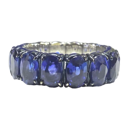 Oval Blue Sapphire Stretch Ring