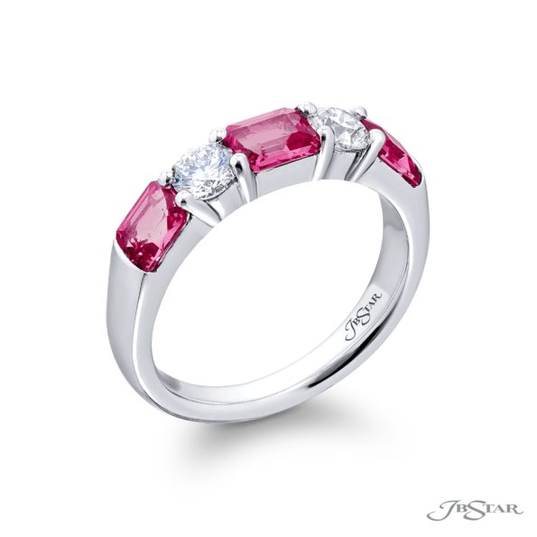 Pink Sapphire & Diamond Band