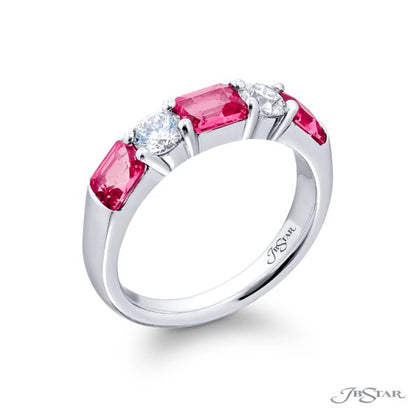 Pink Sapphire & Diamond Band