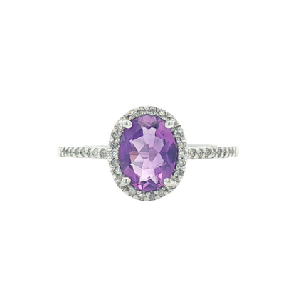 Amethyst & Diamond Ring