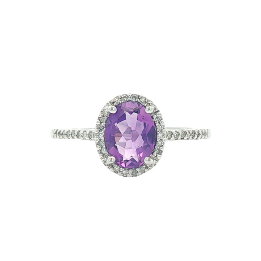Amethyst & Diamond Ring