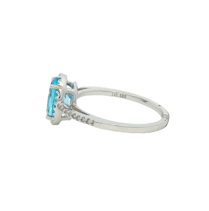 Blue Topaz & Diamond Ring