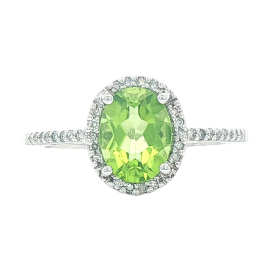 Peridot & Diamond Ring