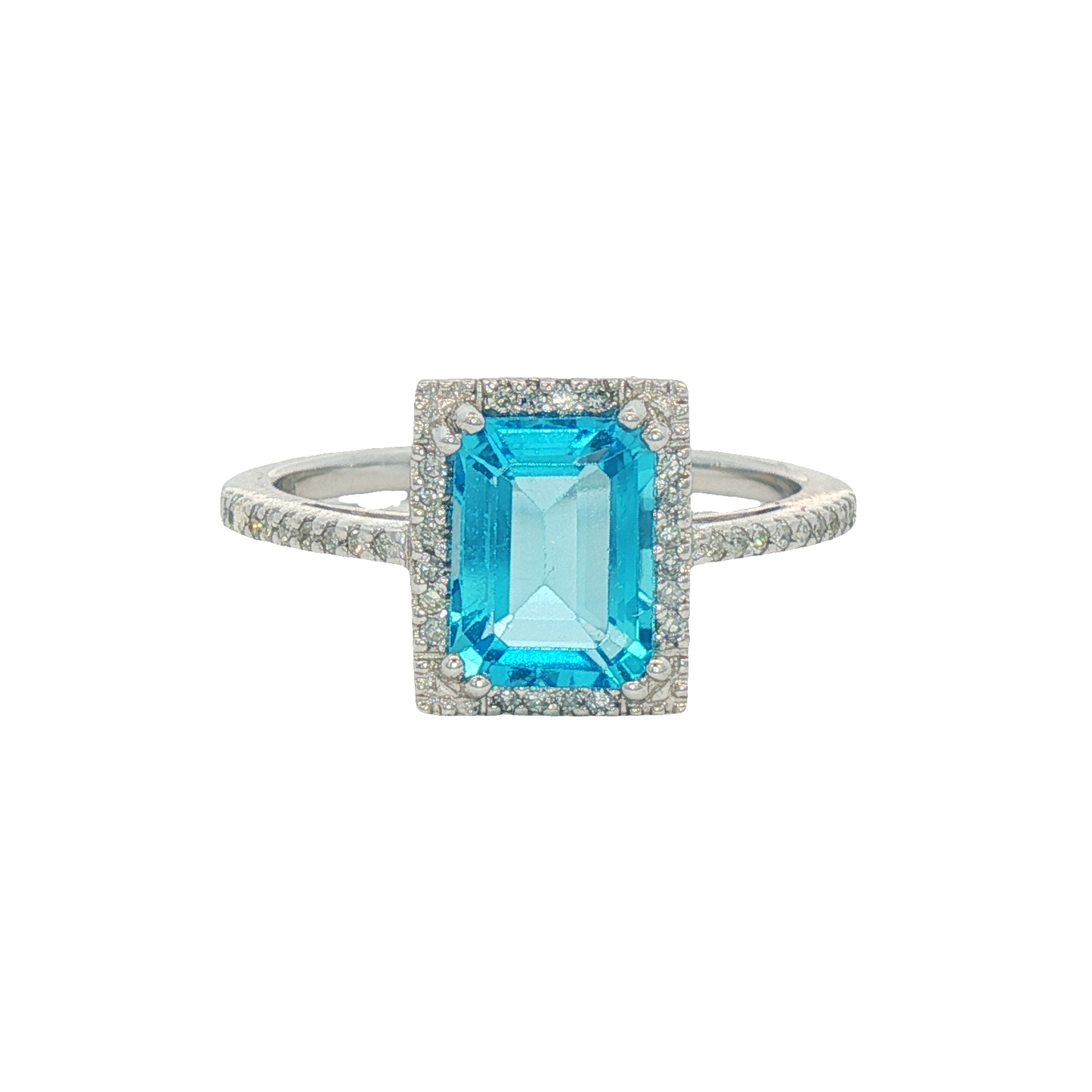Blue Topaz & Diamond Ring