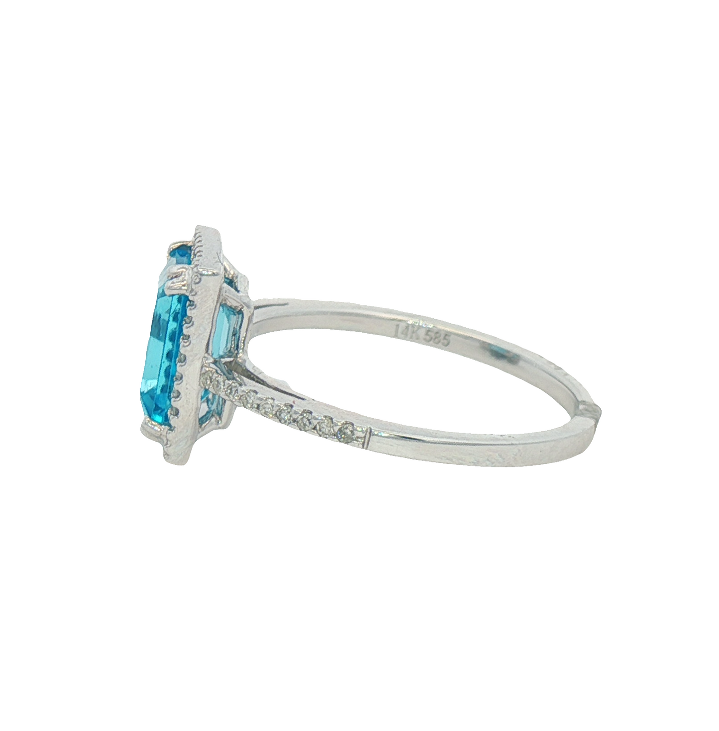 Blue Topaz & Diamond Ring
